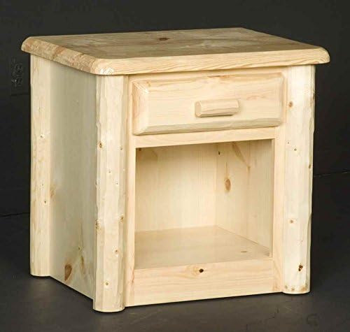 Northwoods 1 Drawer Log Nightstand (Honey Pine)