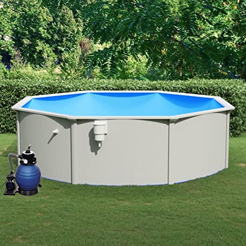 Yolola Stahlwandbeckenset rund 460 x 120 cm Super Komplettset inkl. Sandfilterpumpe/Pool Steel Frame 460 x 120 cm Stahlwandpool#4