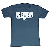 Top Gun 1980's Military Action Movie Vintage Style Iceman Logo Adult T-Shirt Navy