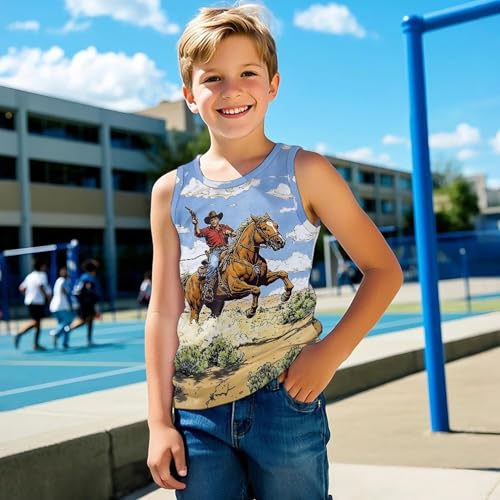 Tank Top for Boys Casual Soft Breathable Crewneck Athletic Tank Tops Kids Summer Workout Sleeveless Shirt4