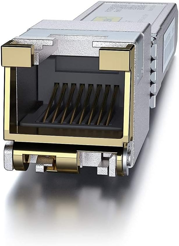 10Gtek 𝟭.𝟮𝟱/𝟮.𝟱/𝟱/𝟭𝟬𝗚-𝗧 𝗦𝗙𝗣+ 𝘁𝗼 𝗥𝗝𝟰𝟱, CAT.6a Copper Transceiver, Auto-Negotiation SFP+ Ethernet Module, up to 30-Meter, for Cisco SFP-10G-T-X, Netgear, Pack of 8