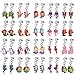 20 Pairs Clip on Earrings Princess Play Jewelry Earrings Set Mermaid Clipons Hoops Clipon Earring Lollipop Ice Cream Dangle earring Rainbow Eardrop for little girls Toys