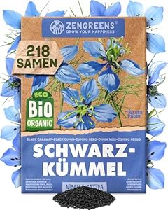 ZenGreens® - Bio Schwarzkümmel Samen - Schwarzkümmelsamen - Kräutersamen für den einfachen Anbau im Garten, Balkon oder Küche - Kräuter Saatgut ideal für Anfänger