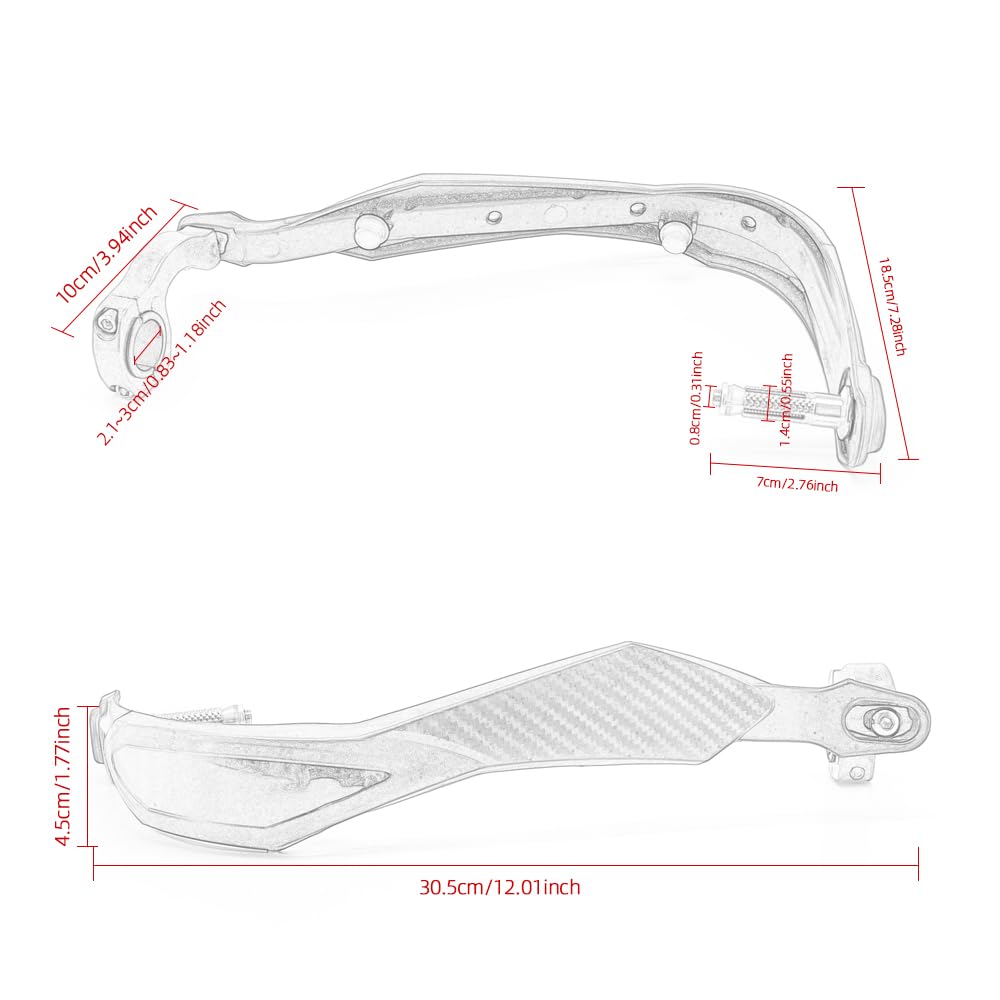 Paramani per moto in alluminio Moto Motocross Dirtbike MX ATV Paramani Manubrio Protezioni per moto 22mm (B)