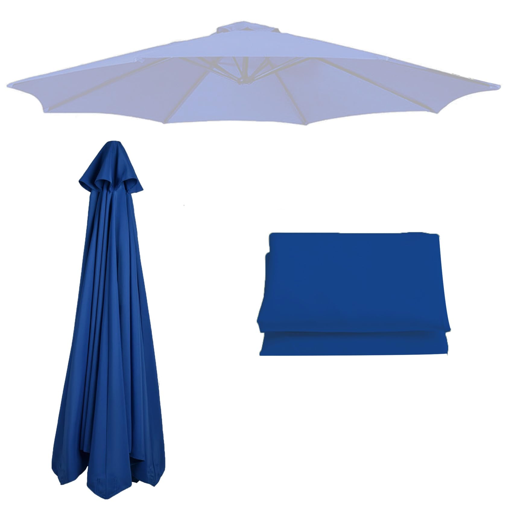 Patio Umbrella Replacement Canopy || 200cm-6 Arms 2.7m-6 Arms 2.7m-8 Arms 300cm-6 Arms 300cm-8 Arms || Parasol Replacement Cloth Canopy Cover For Backyard Pool Umbrella Cantilever Parasol(Color:Royal — image 1