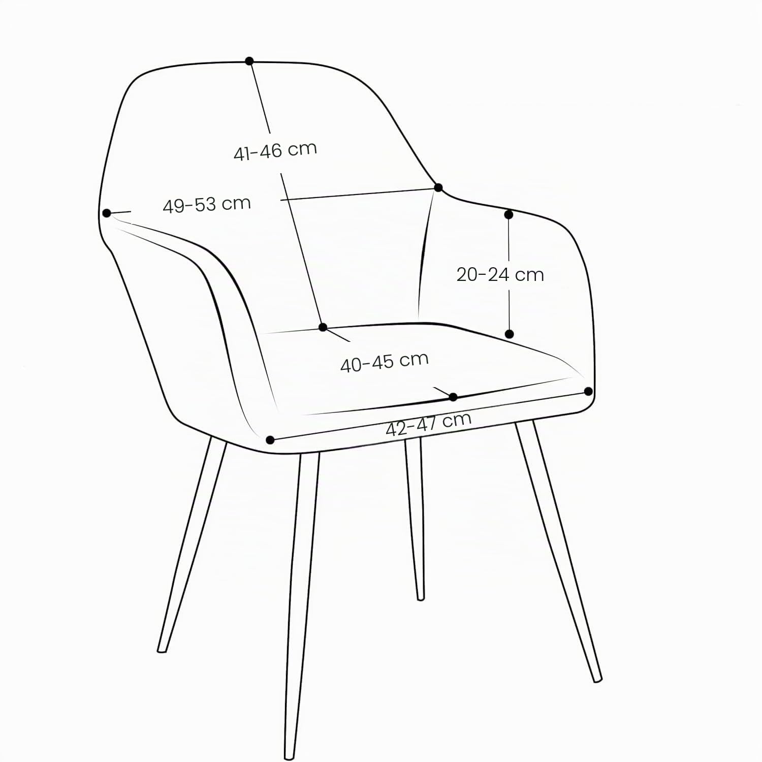 EBETA Coprisedie con Schienale Coprisedia per sedia da ufficio, Elasticizzato Copripoltrona Fodera per poltrona, Coprisedia per il trucco (Bianco, 2 Pezzi)