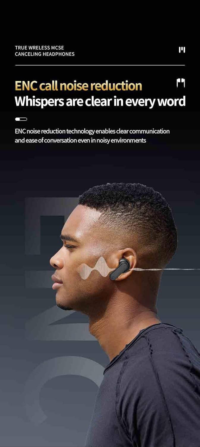 Wireless V5.4 Earbuds Compatible with Microsoft Surface Studio 7/6/5/3/2/Go/SE Super ANC Noise Cancellation, Digital Display, IPX8, 48Hr Use, 300mAh PowerBank 100Day Standby Case