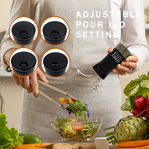 image for Farmhouse Salt and Pepper Shakers with Adjustable Pour Holes, Refillab