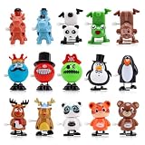 EEOCWF 15pcs Wind Up Toys for Kids, Assorted Animals Walking Jumping Clockwork Toys, Classroom Rewards Staff Appreciation Gifts Birthday Party Favors Treasures Box Goody Bag Fillers Windup Bulk Toys