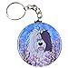Old English Sheepdog Wildflower Keychain - Floral Dog Key Ring - Handmade Pet Portrait Cartoon Art Gifts & Collectible Accessories