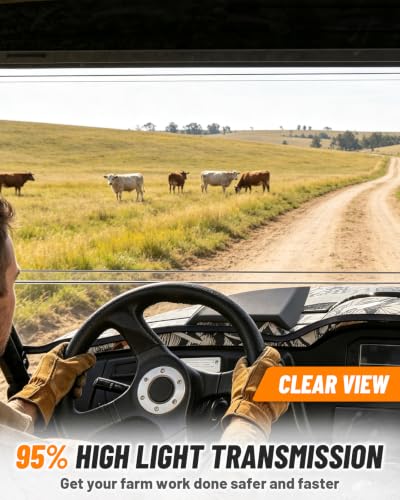 Image of MDPROMCP Front Windshield - Scratch Proof & Shatterproof,Compatible with Massimo MSU 500 /700,Axis 500 /700,HiSun HS,Coleman Outfitter,Bighorn, Challenger - Heavy Duty Clear PC UTV Windshield