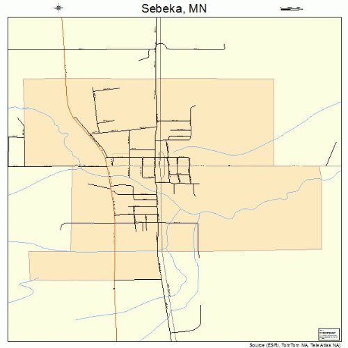 Large Street & Road Map of Sebeka, Minnesota MN Printed poster size