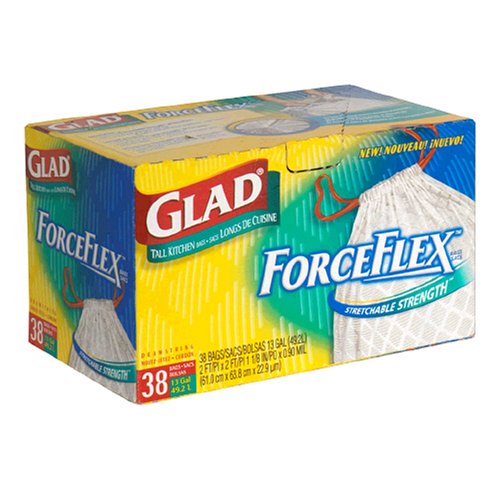 Glad Tall Kitchen Bags with Drawstring, 13 Gallon 38 bags Amazon.in