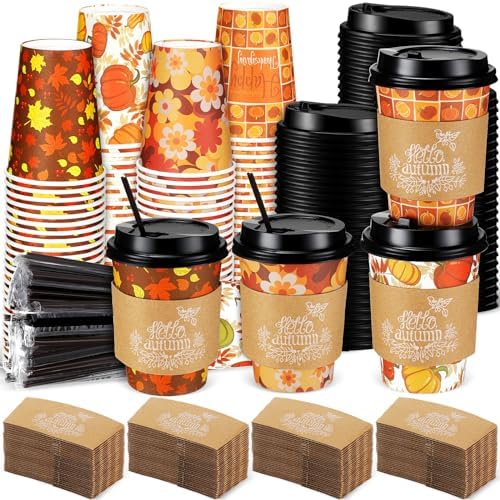 Amazon.com: 48 Pack 16 oz Snowflake Disposable Coffee Cups with Lids ...