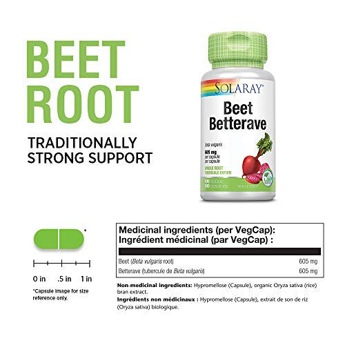 Solaray Beet Root 605mg | May Support Cardiovascular Health & Athletic Performance, Kidney, Liver & Blood Health | Non-GMO | Vegan | 100 VegCaps - Image 3