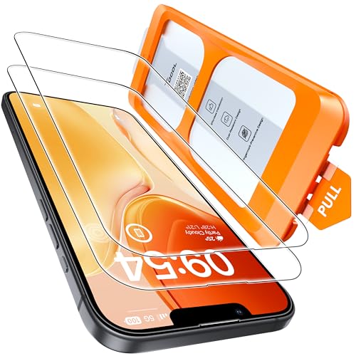 TOCOL for iPhone 16e Screen Protector 9H Hardness Military Grade Shatterproof HD Tempered Glass Full Coverage Easy Installation Case Friendly 2 Pack