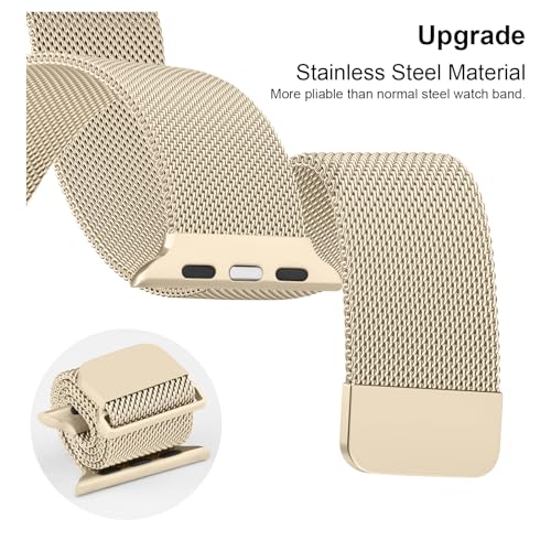 Image of Meliya Metal Straps Compatible for Apple Watch Strap 38mm 40mm 41mm 42mm 44mm 45mm 46mm 49mm Women Men, Adjustable Mesh Loop Magnetic Milanese Band for iWatch Series 10 9 8 7 6 5 4 3 2 1 SE