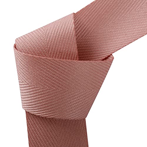 Joycrosso Herringbone Tape Twill Ribbon Soft Handle, Great for Gift Wrapping Craft Sewing 25mm x 22 Meters - Antique Mauve - Image 3