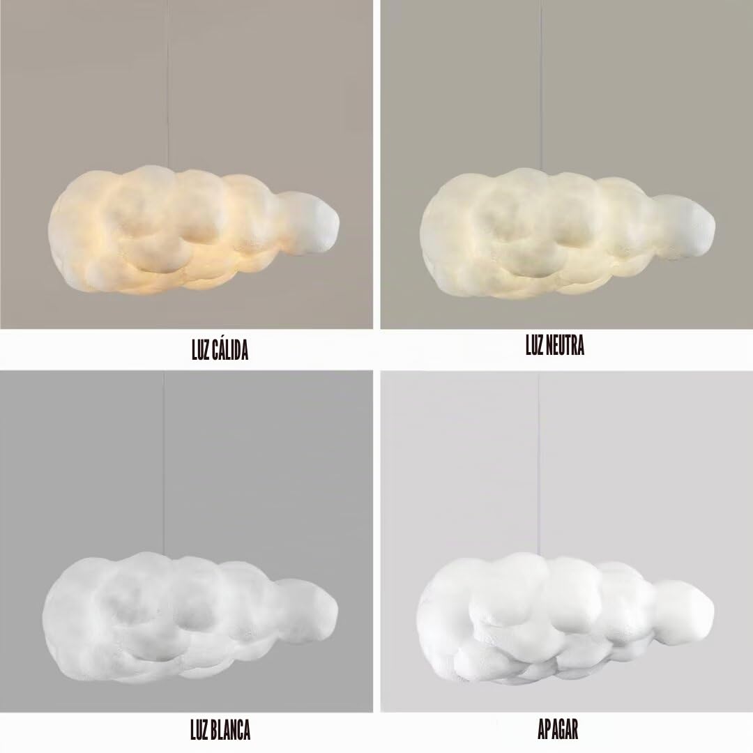 Lámpara colgante de nube de simulación creativa de algodón con forma de nube flotante, lámpara de techo decorativa para dormitorio, comedor, pasillo