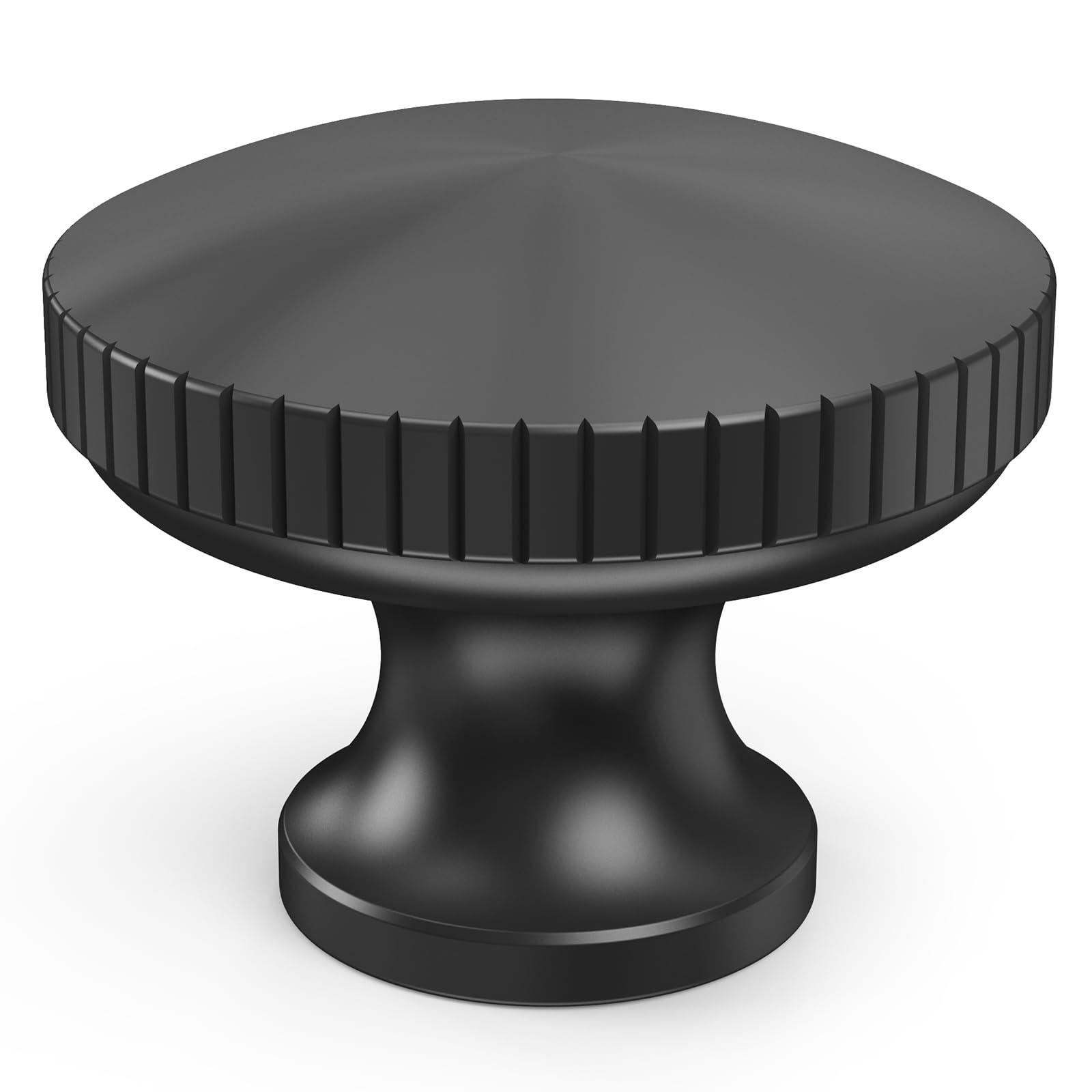 FURNIWARE 10 Pack Cabinet Knobs with Lines Design, Vintage Matt Black Door Handles, 32mm Round Cupboard Pulls, Solid Aluminium Furniture Accessories for Dresser, Drawer, Wardrobe