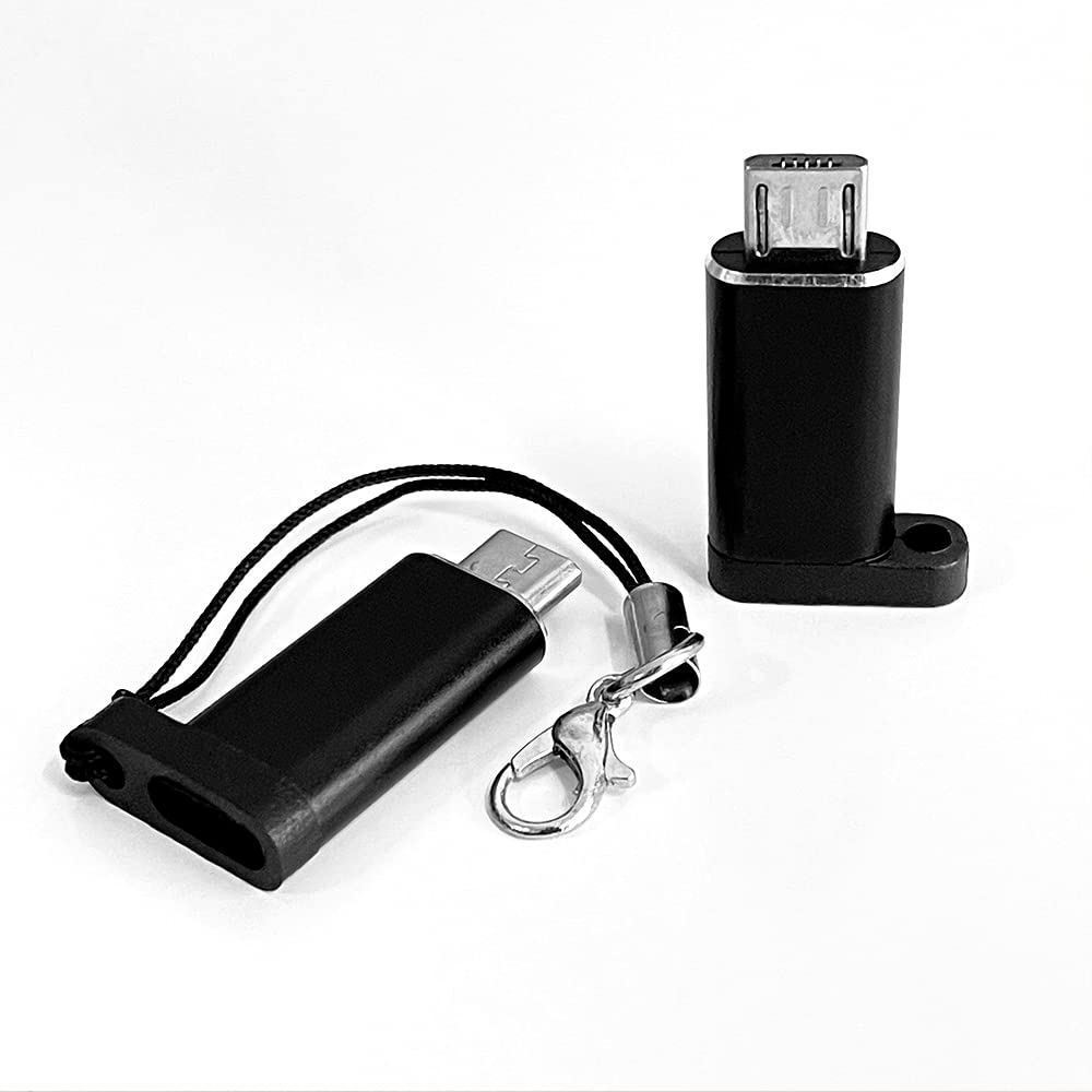 VMOJO USB C auf Mikro USB OTG Adapter,USB-Typ-C Buchse auf Micro USB 3.1 Stecker Konverter mit Tragbares Schlüsselband (2 Stück)