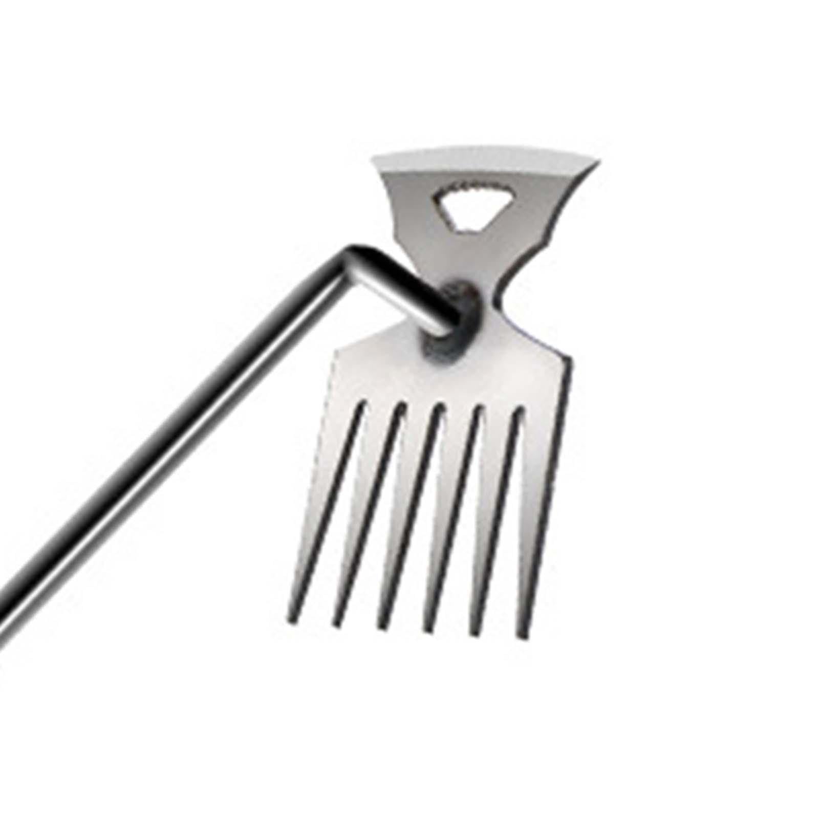 Arracher Les Mauvaises Herbes, Outil Multifonctionnel Argenté pour Désherber et Arracher Les Mauvaises Herbes des Cultures Potagères, 73 cm 6 Dents