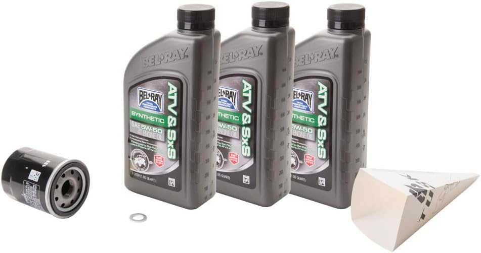 Tusk 4-Stroke Oil Change Kit Bel-Ray ATV & SXS Synthetic 5W-50 Compatible with Polaris Ranger 900 XP 2013-2019/RZR XP/XP4 1000 2014-2021/Ranger CREW XP 1000 2017-2021
