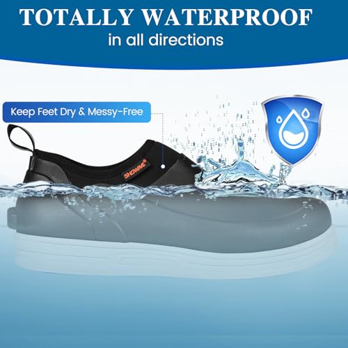 Showave Men's Rain Shoes Waterproof Rubber Non Slip Shoe For Men Food Servise Shoes Comfort Breathable Safety Work Shoe For Nurse Hospital Kitchen Restaruant Garden2