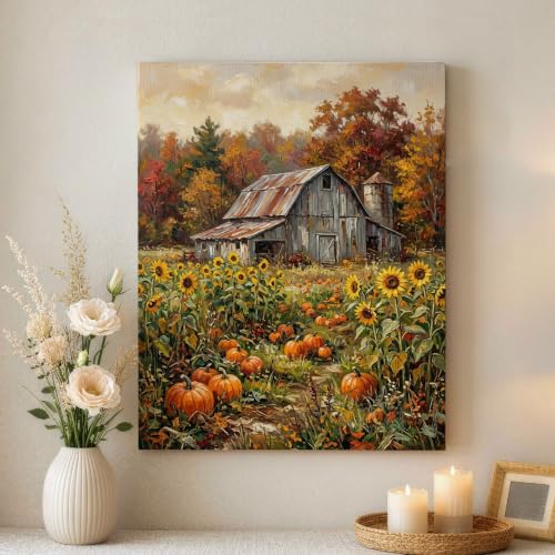 Lienzo decorativo de girasol y calabazas en alta definición para tu cocina