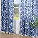 Linen Sheer Curtains 63 Inch Length, Blue Boho Farmhouse Floral Curtains 2 Panels, Vintage Printed Curtain Light Filtering Cottage Core Western Rustic Curtain Drapes