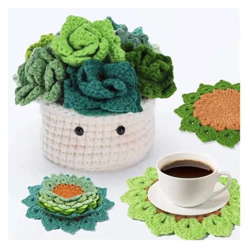 OPIGJUFD Kits de Ganchillo Kit de tejido a crochet con hilo algodón e instrucciones for tejer telas (paquete materiales sin terminar) para Proyectos de Manualidades(Type6)