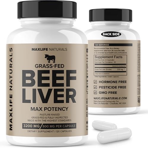 Grass Fed Beef Liver Supplement (Desiccated) 3200mg - 120 Non-GMO