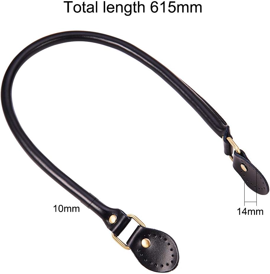PH PandaHall 2pcs Leather Purse Handles 24.2” Sew On Bag Handles Purse Replacement Strap Black PU Leather Handbag Strap for Purses Handbag Shoulder Crossbody Bag Tote Bag Making Supplies - Image 5
