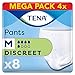 Produktbild TENA Pants Discreet (Medium) - Schutzhosen für mittlere Blasenschwäche / Inkontinenz, 4 er Pack (32 Einweghosen)