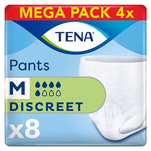 Tena Pants Discreet (Medium) Schutzhosen für mittlere Blasenschwäche / Inkontinenz, 4 er Pack (4 x 8 Stück)