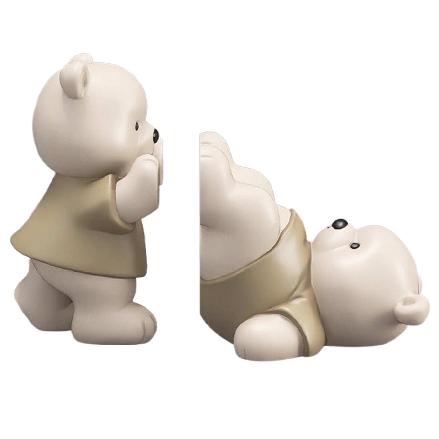Set di 2 fermalibri decorativi a forma di orso, in resina, impermeabili, antiscivolo, per mensole, scrivania, casa, ufficio, inaugurazione della casa, regalo di inaugurazione della casa, simpatico