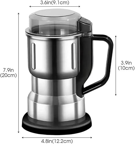 Miniatura 2 de Molinillo de café eléctrico de alta potencia y picador de hierbas con asa, procesador de alimentos pequeño multifuncional de bajo ruido para granos
