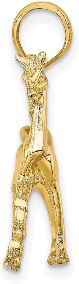 JewelryWeb 20mm 14k Gold 3-d Horse Standing High Polish Charm Pendant Necklace for Women - Image 3