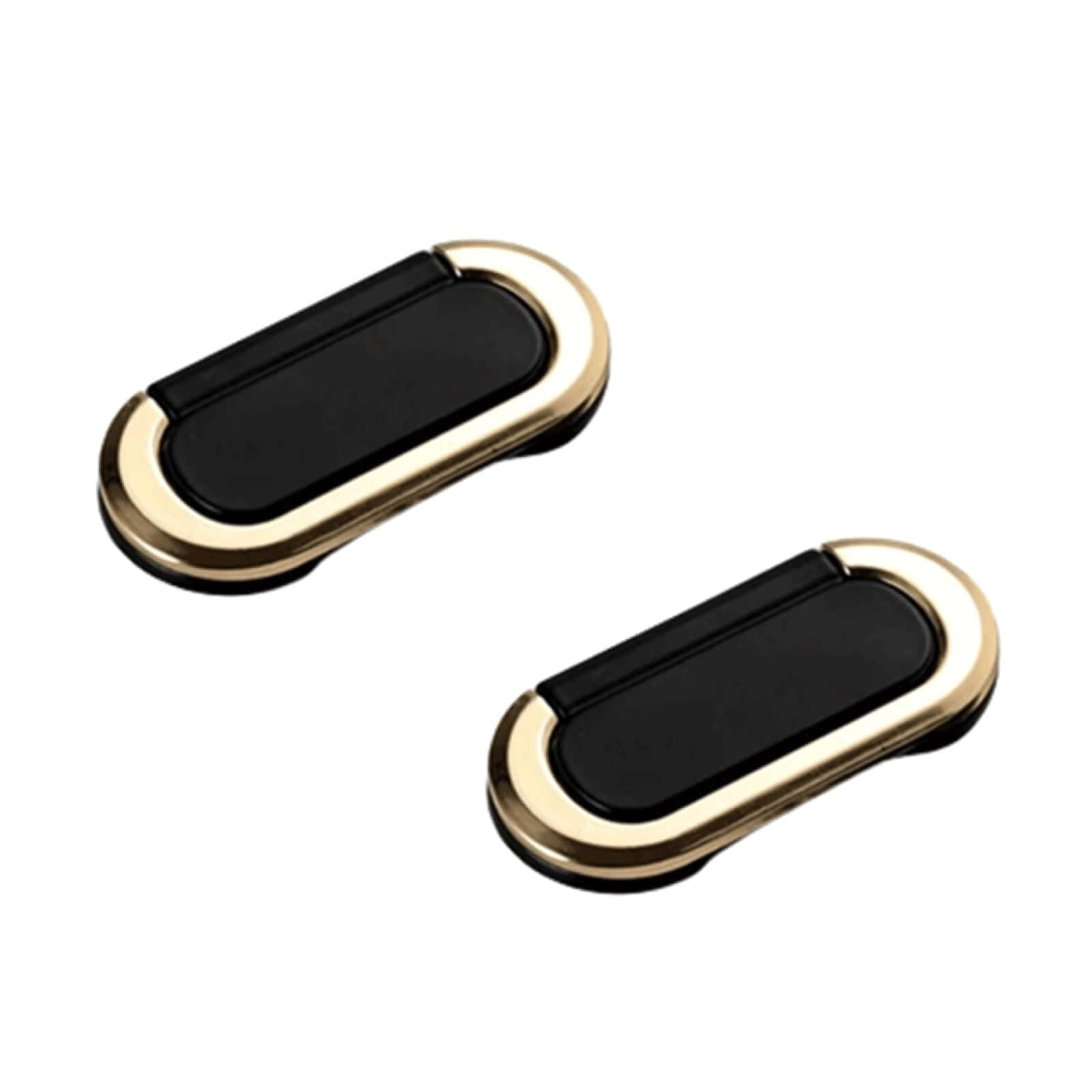 LCANALLYMS Kitchen Cabinet Handles, 2 Pcs Flush Cabinet Pulls with Screws, Modern Recessed Hidden Finger Handles for Closet Cupboard Dresser Drawer(Black)
