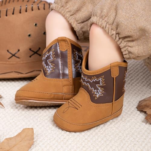Image of Meckior Baby Girls Cowboy Tassel Boots Side Zipper Moccasins Soft Bottom Non-Slip Toddler Shoe