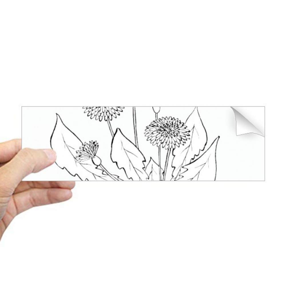 Vinilo rectangular de diente de león negro y blanco para ventanas y ordenadores portátiles 4