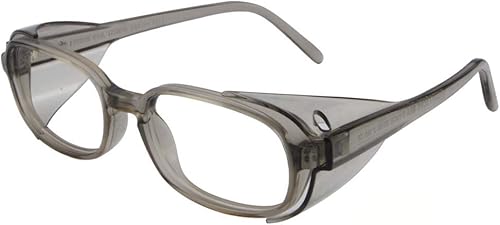 ProEyes 10, anteojos de lectura progresivos de seguridad con escudo lateral protector, lente superior con potencia 0 (gris, 100 x)