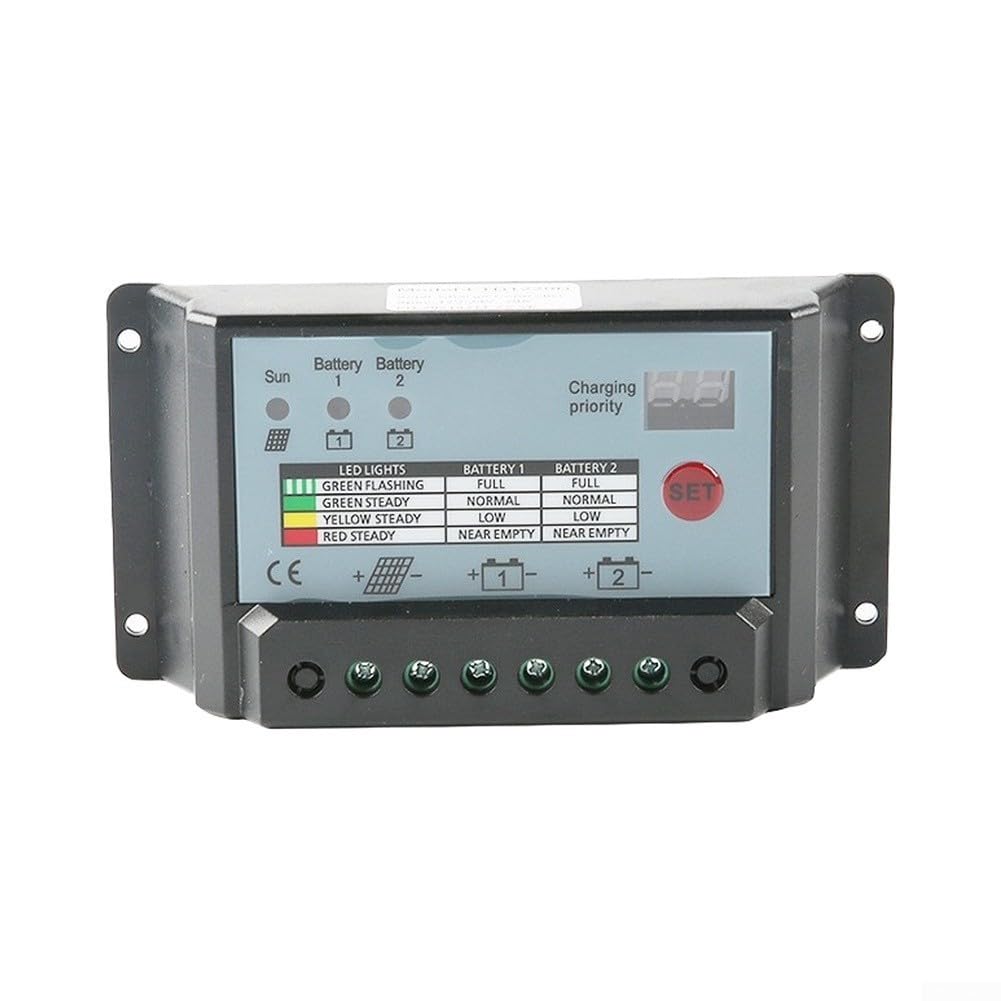 Régulateur de charge solaire double 12/24 V 30 A pour protection PWM (20 A)