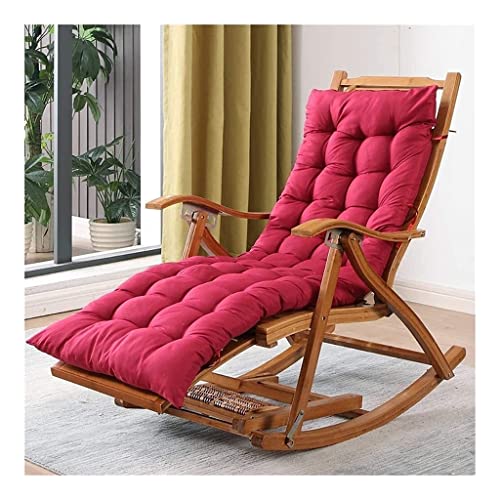 JIAX Outdoor-Schaukelstuhl aus Holz, bequemster Faltbarer Strand-Schaukelstuhl, Patio-Lounge-Stühle mit Armlehnen-Fußmassagekissen, ergonomische Wippe zum Entspannen (Color : Red) Cover