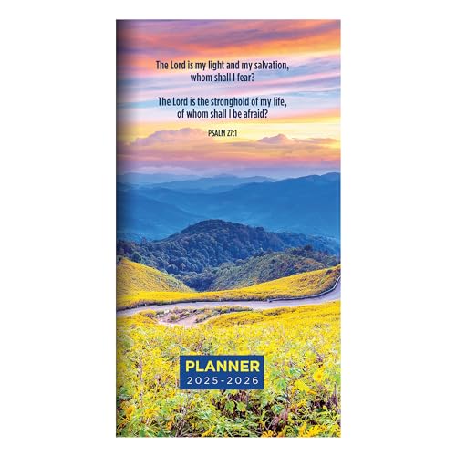 TF PUBLISHING 2025-2026 Bible Verses 2-Year Small Monthly Pocket Planner - 2-Page Large Calendar Grid and Lined Notes Section in Back - Monthly Day Planner for Purse - 3.5' x 6.5'