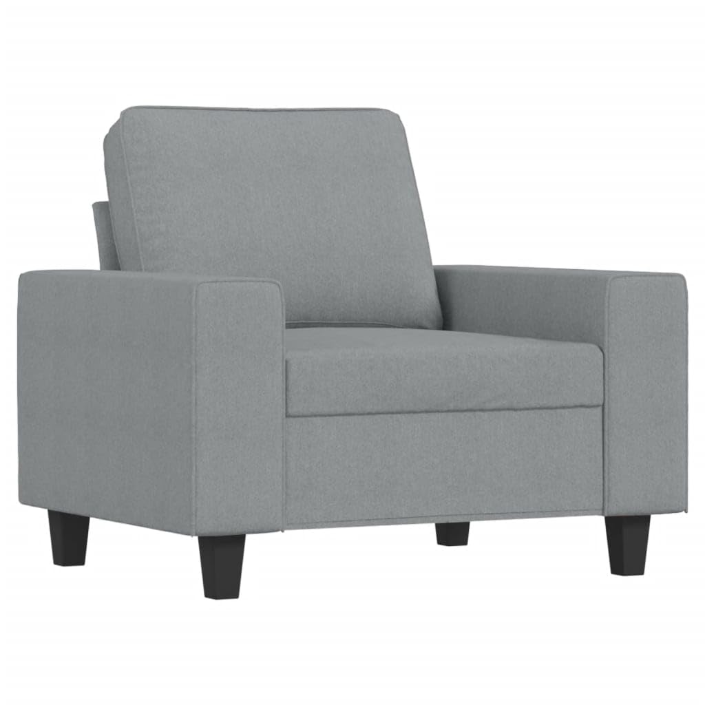 Juego de 4 sofás de tela gris claro, pequeño, 94 x 77 x 80 cm, moderno minisofá con taburete para salón, habitación juvenil, oficina y cocina