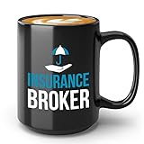 Insurance Agents Coffee Mug 15oz Black - Insurance Broker - Policyholders Casualty Automotive Occupation Representative Salesperson Adjuster