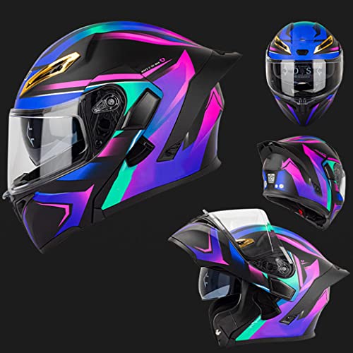 ESRADA Full Face Bluetooth Modular Motorcycle Helmet, DOT Approved, Black/White