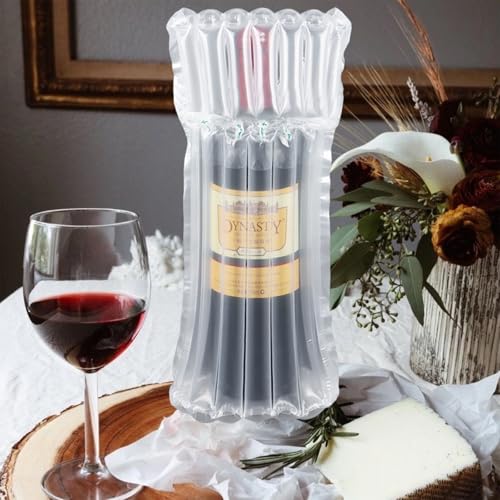 Weinflaschenschutz,10pc Luftpolsterbeutel,Weinflaschen Verpackung,Bubble Wrap Packaging,Bubble Bag,für Transport und sichere Verpackung,aufblasbare Luftsäulen mit Luftpumpe(Zufällige Farbe)