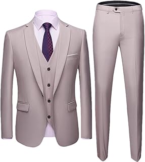 Traje de boda para hombre, 3 piezas, delgado, color sólido, para negocios, oficina, talla grande, blazer+pantalones + chaleco